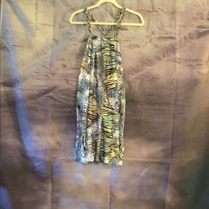 Animal print swim cover up.